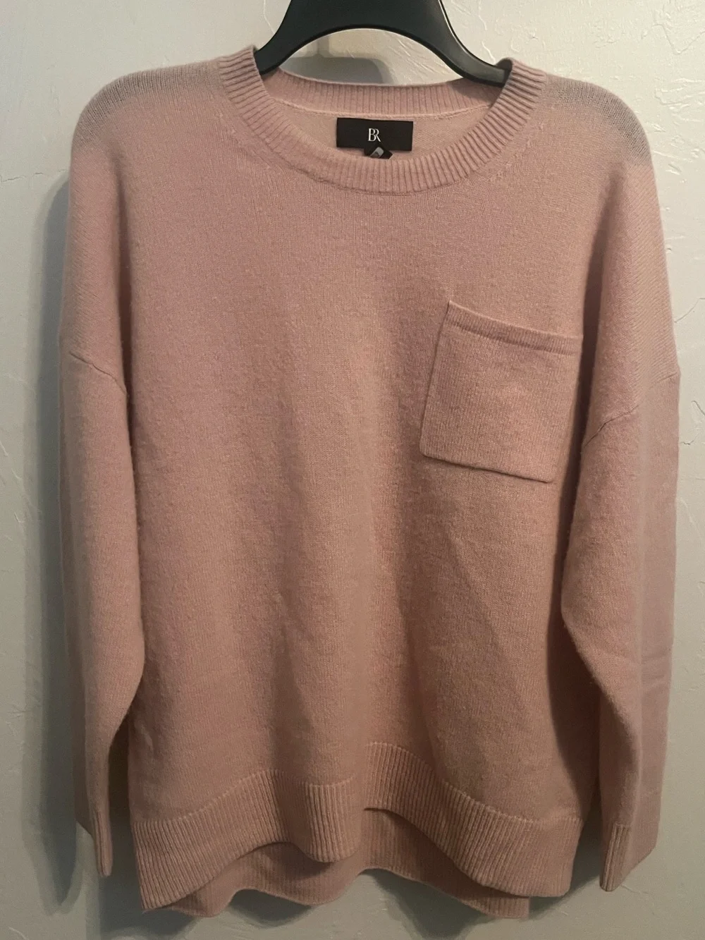 BANANA REPUBLIC Caro Oversized Lightweight 100% Cashmere Sweater Blush Pink Sz S